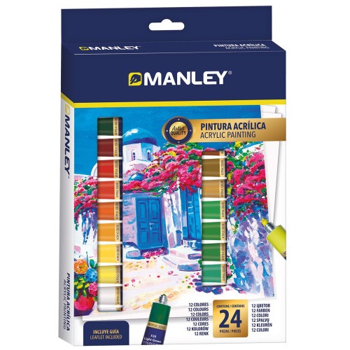 17344-ESTUCHE PINTURA ACRILICA 24 X 12ML MANLEY MDV00024