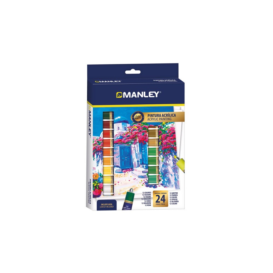 17344-ESTUCHE PINTURA ACRILICA 24 X 12ML MANLEY MDV00024