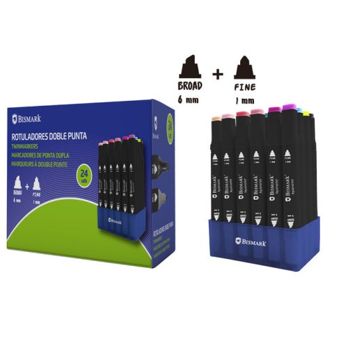17361-ESTUCHE 24 ROTULADORES DOBLE PUNTA BISMARK 331976