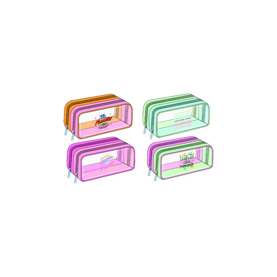 17370-PORTATODO PVC DOBLE CREMALLERA FRASES LAGART 332297