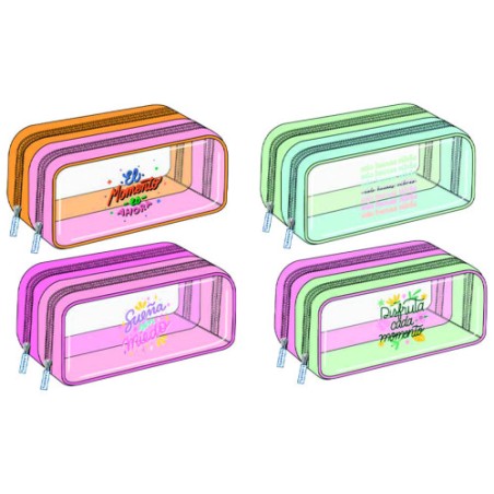 17370-PORTATODO PVC DOBLE CREMALLERA FRASES LAGART 332297