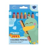 17387-MY FIRST COLOURED PENCIL ESTUCHE 6 LAPICES DE MADERA 4 EN 1 DE COLORES SURTIDOS + SACAPUNTA NEW JOVI 731/6