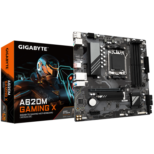 17399-PLACA GIGABYTE A620M GAMING X,AMD,AM5,A620,4DDR5,192GB,VGA+HDMI,GBLAN,4SATA3+1XM.2,6USB3.2,MATX