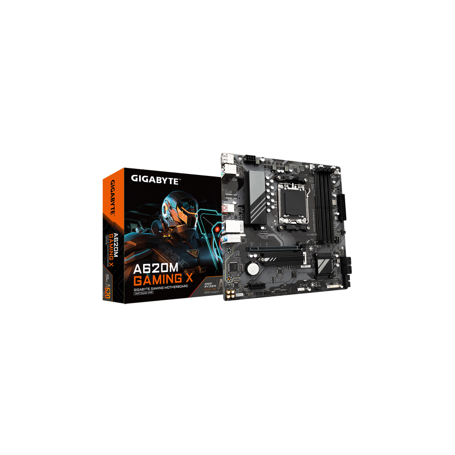 17399-PLACA GIGABYTE A620M GAMING X,AMD,AM5,A620,4DDR5,192GB,VGA+HDMI,GBLAN,4SATA3+1XM.2,6USB3.2,MATX