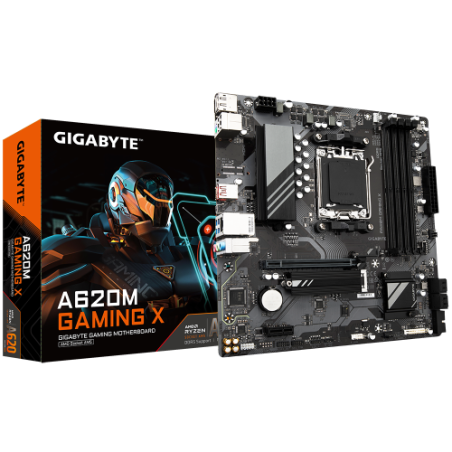 17399-PLACA GIGABYTE A620M GAMING X,AMD,AM5,A620,4DDR5,192GB,VGA+HDMI,GBLAN,4SATA3+1XM.2,6USB3.2,MATX