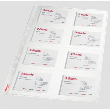 1740-BOLSA 10 FUNDAS TARJETAS VISITAS MULTITALADRO PVC FORMATO A4 110 MICRAS ESSELTE 78930