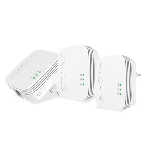 17482-Strong Powerline 600 Triple Pack Mini 600 Mbit/s Ethernet Blanco 3 pieza(s)