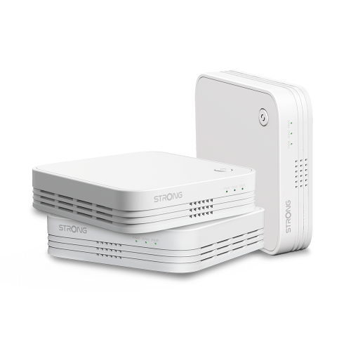 17495-Strong WI-FI MESH HOME TRIO PACK 1200 Doble banda (2,4 GHz / 5 GHz) Wi-Fi 5 (802.11ac) Blanco 3 Interno