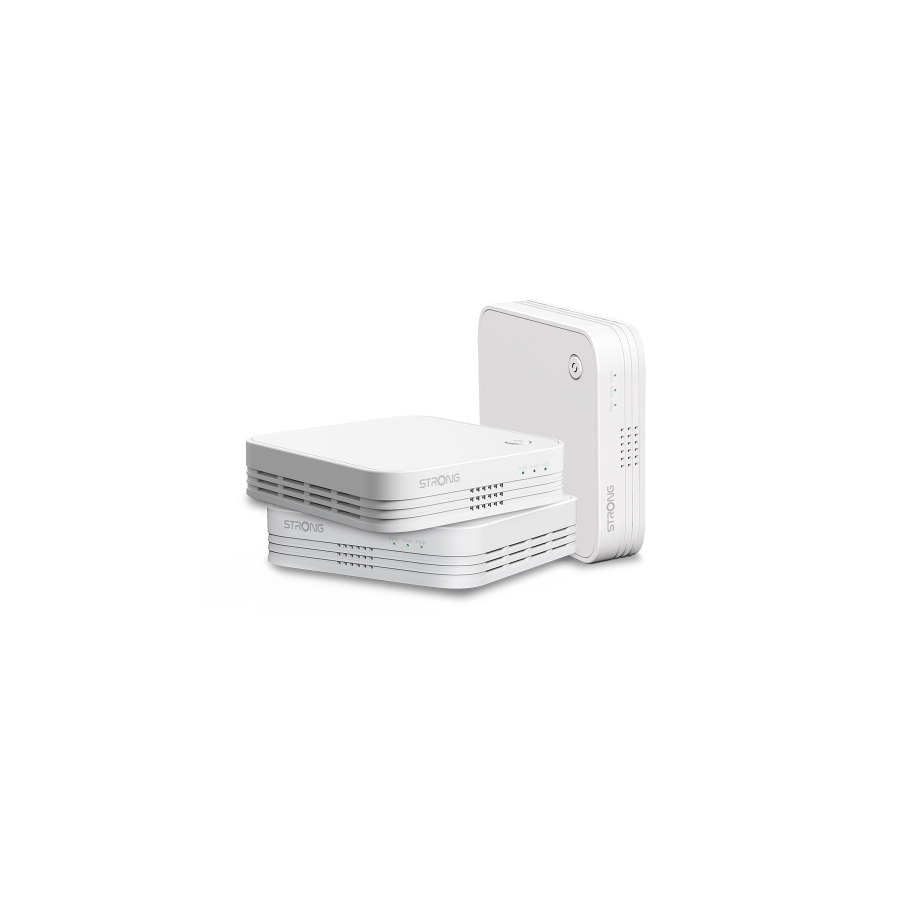 17495-Strong WI-FI MESH HOME TRIO PACK 1200 Doble banda (2,4 GHz / 5 GHz) Wi-Fi 5 (802.11ac) Blanco 3 Interno