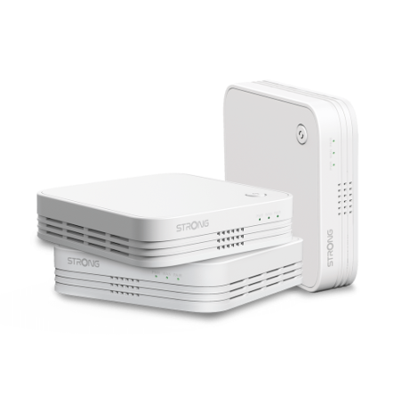 17495-Strong WI-FI MESH HOME TRIO PACK 1200 Doble banda (2,4 GHz / 5 GHz) Wi-Fi 5 (802.11ac) Blanco 3 Interno
