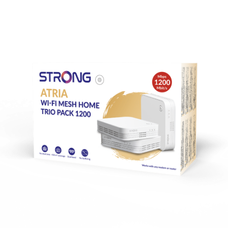 17496-Strong WI-FI MESH HOME TRIO PACK 1200 Doble banda (2,4 GHz / 5 GHz) Wi-Fi 5 (802.11ac) Blanco 3 Interno