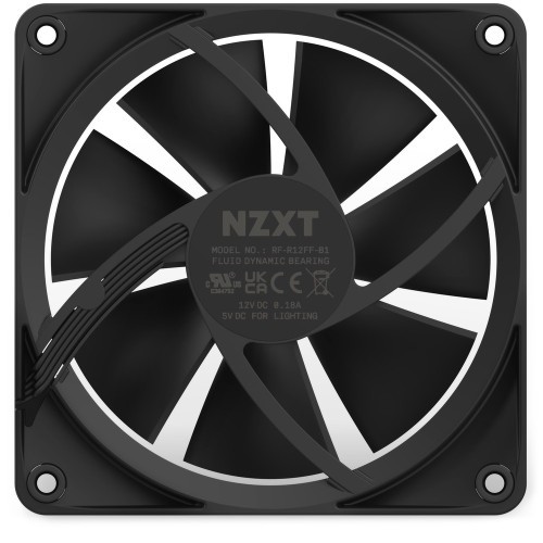 17515-NZXT F120 RGB Carcasa del ordenador Ventilador 12 cm Negro 1 pieza(s)