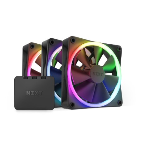 17529-NZXT F120 RGB Triple Pack Carcasa del ordenador Ventilador 12 cm Negro 3 pieza(s)