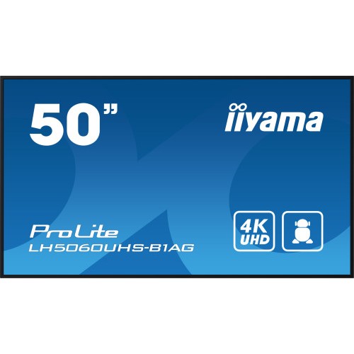 17536-MONITOR IIYAMA 50" 3840X2160, UHD, 500CD/M2, LANDSCAPE PORTRAIT, MM 2X 10W, 3X HDMI, USB 2.0 X2, WIFI, LAN, MEDIA