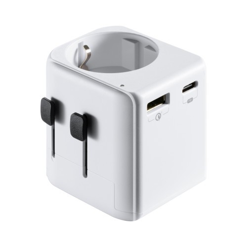 17573-Ewent EW1472 adaptador de enchufe electrico Universal Blanco