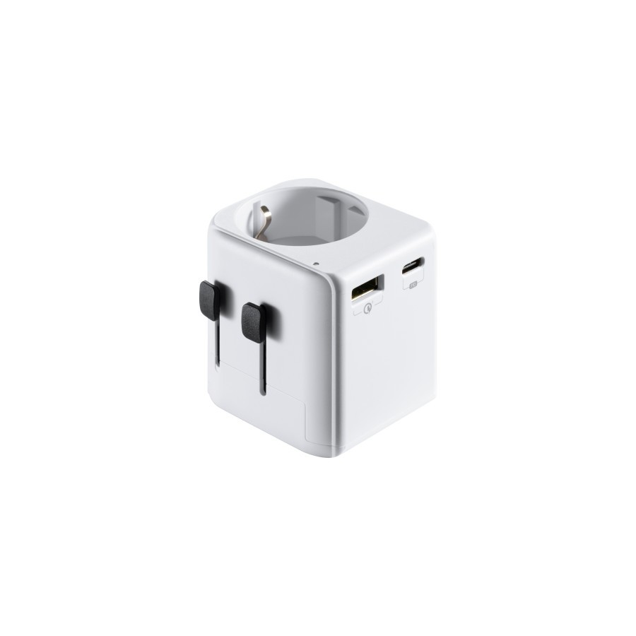 17573-Ewent EW1472 adaptador de enchufe electrico Universal Blanco