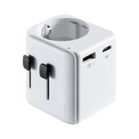 17573-Ewent EW1472 adaptador de enchufe electrico Universal Blanco