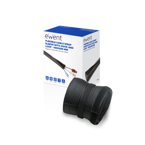 17588-Ewent EW1557 organizador de cables Universal Pasacables Negro 1 pieza(s)