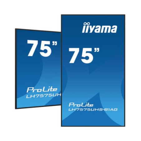 17606-MONITOR IIYAMA 75" (LH7575UHS-B1AG) 3840X2160 / 4K UHD / 24/7 / 500 CD/M / 8MS / DP / 3XHDMI / MICRO SD SLOT /  E-