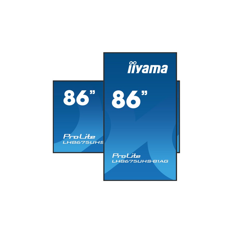 17664-MONITOR IIYAMA 86" (LH8675UHS-B1AG) 3840X2160 / 4K UHD / 24/7 / 500 CD/M / 8MS / DP / 3XHDMI / MICRO SD SLOT /  E-