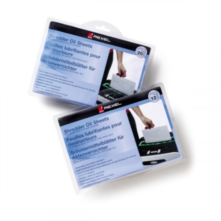 1774-PACK 12 LAMINAS LUBRICANTES PARA DESTRUCTORAS TAMANO A5 REXEL 2101948