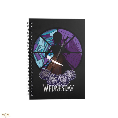 17813-CUADERNO WEDNESDAY CON CELLO 14,5X21 CM CINEREPLICAS REDSTRING CR5174