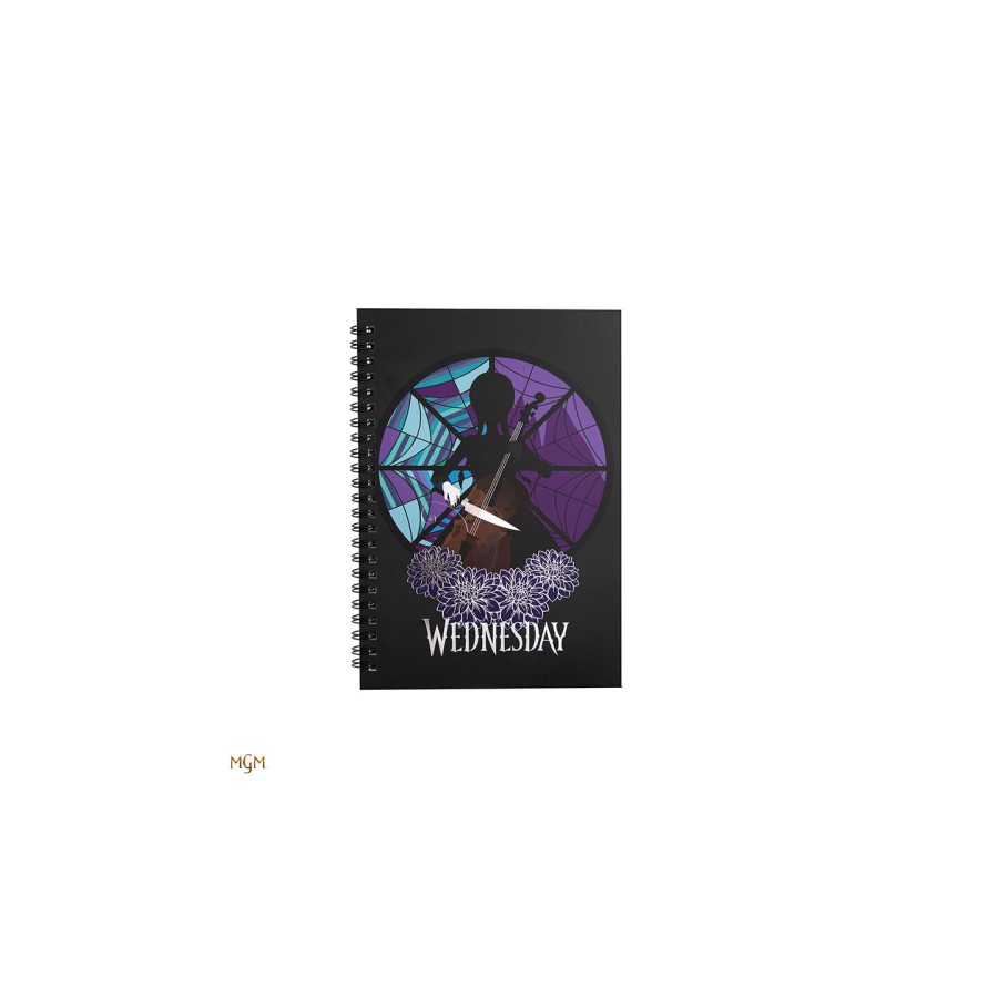 17813-CUADERNO WEDNESDAY CON CELLO 14,5X21 CM CINEREPLICAS REDSTRING CR5174