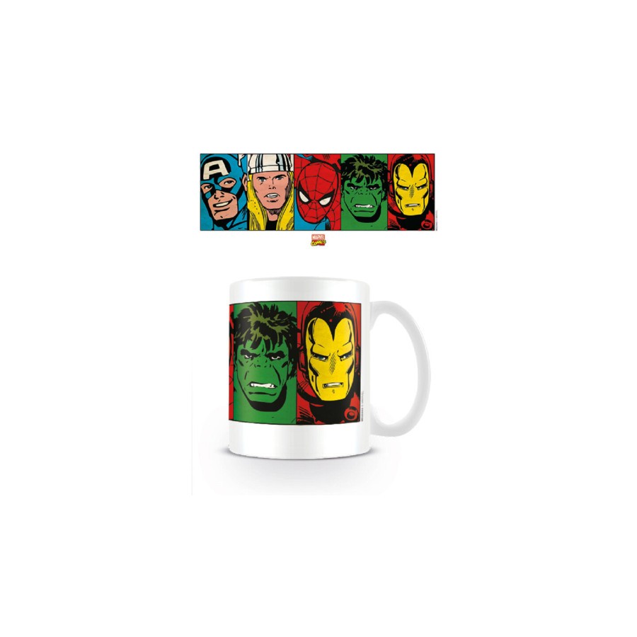 17915-TAZA DESAYUNO MARVEL CARAS COMIC PYRAMID INTERNATIONAL REDSTRING MG23443