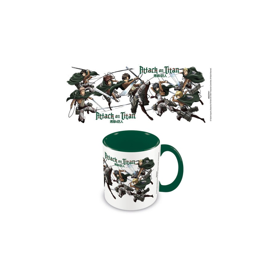 17924-TAZA PERSONAJES ATTACK ON TITAN INTERIOR VERDE 315 ML PYRAMID INTERNATIONAL REDSTRING MGC27411