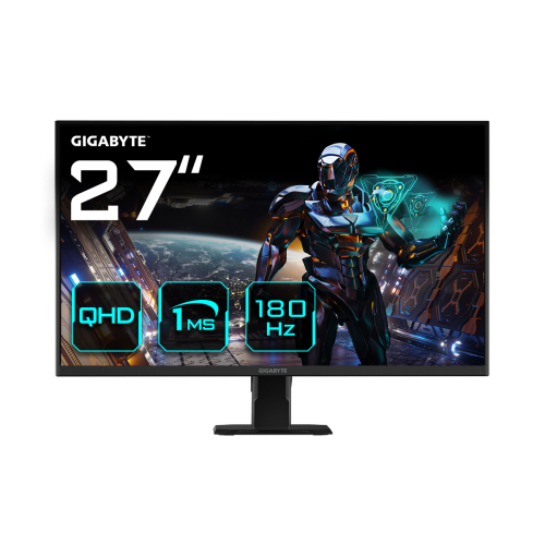 17958-GIGABYTE GS27QA 27" Monitor de Juego QHD - 2560 x 1440 (QHD), 180Hz, 1ms, 300 cd/m2, FreeSync, HDR Ready, HDMI 2.0