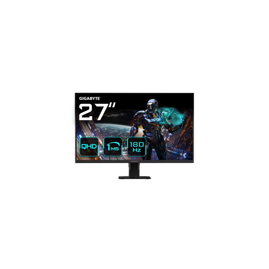 17958-GIGABYTE GS27QA 27" Monitor de Juego QHD - 2560 x 1440 (QHD), 180Hz, 1ms, 300 cd/m2, FreeSync, HDR Ready, HDMI 2.0