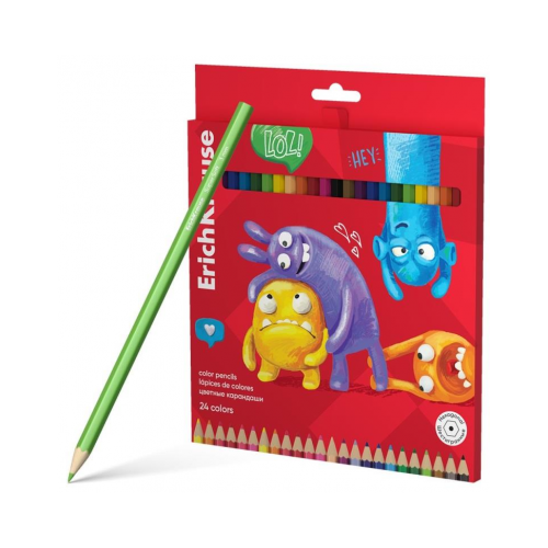 18115-CAJA LAPICES DE COLORES JOLLY FRIENDS 24 COLORES, MINA 3MM ERICH KRAUSE 61794
