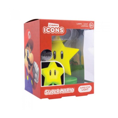 18221-LAMPARA ICONS ESTRELLA SUPER MARIO 12 CM PALADONE REDSTRING PP6361NNV2