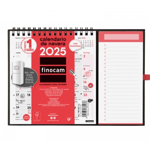 18249-CALENDARIO 2025 NEUTRO ESCRIBIR IMAN XS 140X150MM FINOCAM 781350025