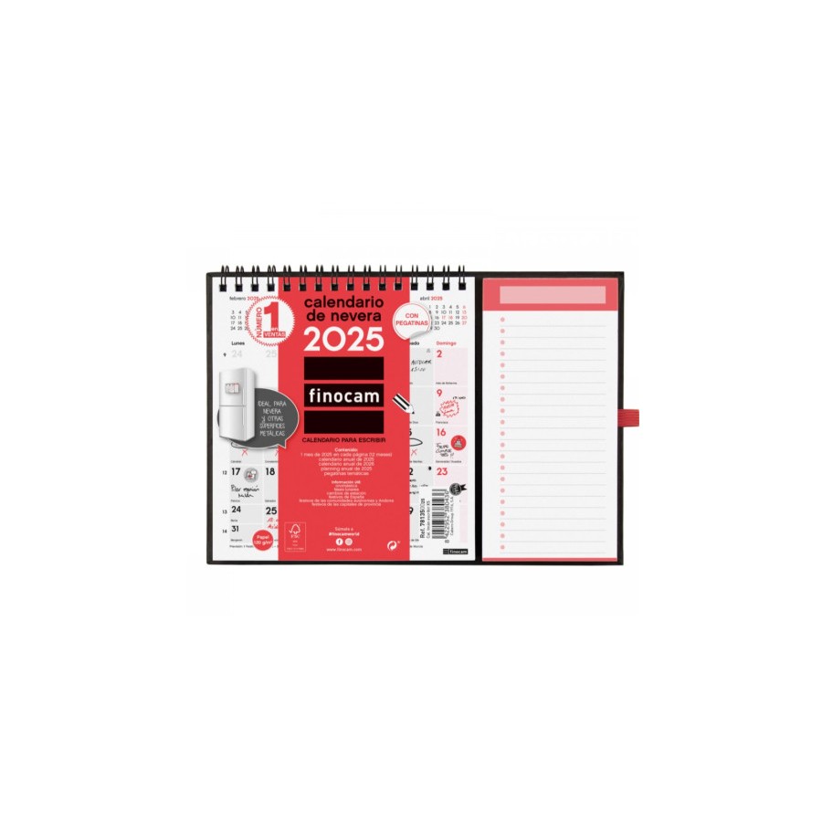 18249-CALENDARIO 2025 NEUTRO ESCRIBIR IMAN XS 140X150MM FINOCAM 781350025