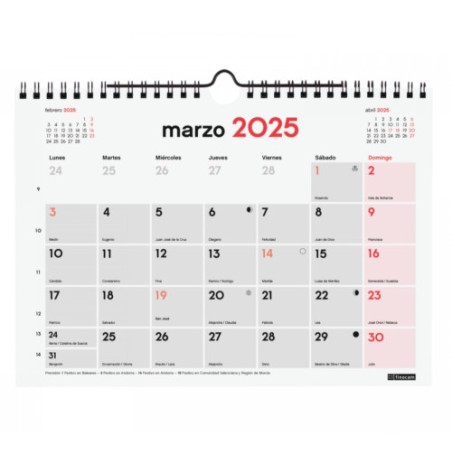 18251-CALENDARIO 2025 NEUTRO PARED ESCRIBIR S 210X150MM FINOCAM 780160025
