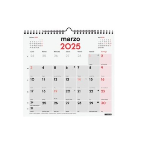 18254-CALENDARIO 2025 NEUTRO PARED NUMEROS GRANDES M 300X210MM FINOCAM 780000025