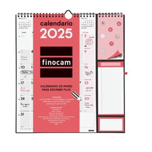 18255-CALENDARIO 2025 NEUTRO PARED PLUS ESCRIBIR 215X325MM FINOCAM 782120025