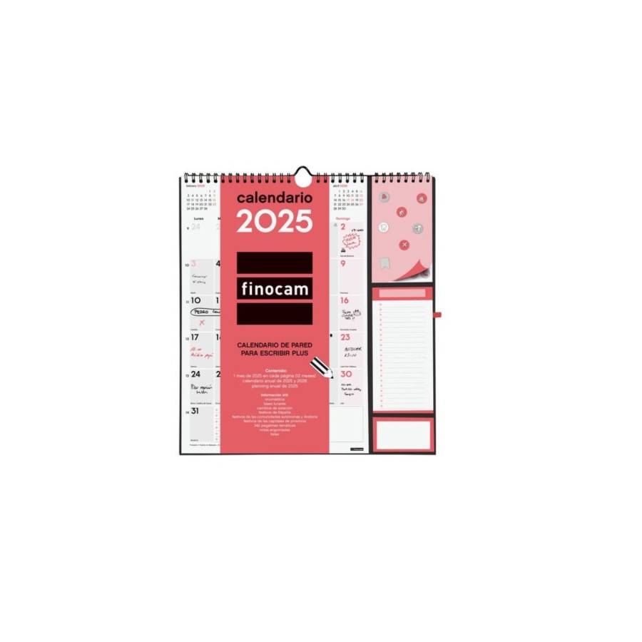 18255-CALENDARIO 2025 NEUTRO PARED PLUS ESCRIBIR 215X325MM FINOCAM 782120025