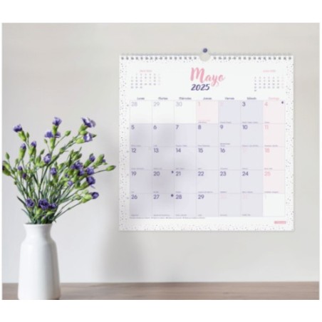 18258-CALENDARIO 2025 PARED TRENDY CHIC ESCRIBIR 300X300MM MORADO FINOCAM 787002725