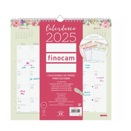 18263-CALENDARIO 2025 PARED TRENDY DESIGN ESCRIBIR 300x300MM FINOCAM 787530125