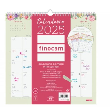 18263-CALENDARIO 2025 PARED TRENDY DESIGN ESCRIBIR 300x300MM FINOCAM 787530125