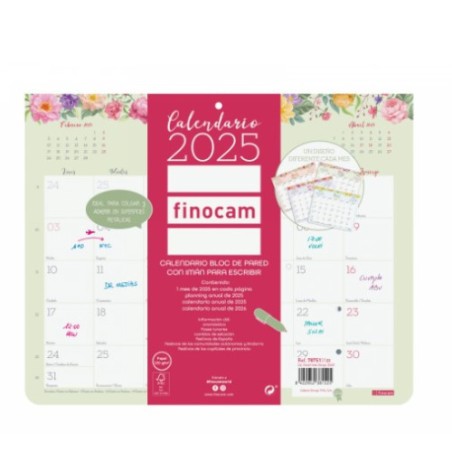 18265-CALENDARIO 2025 PARED IMAN TRENDY DESIGN ESCRIBIR 250X200MM FINOCAM 787510125
