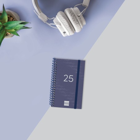 18292-AGENDA 2025 BASIC YEAR E3 79X127MM SEMANA VISTA HORIZONTAL AZUL FINOCAM 741421025