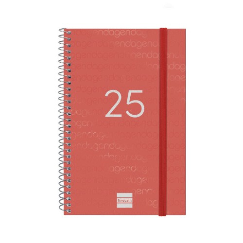 18295-AGENDA 2025 BASIC YEAR E5 117X181MM SEMANA VISTA HORIZONTAL ROJO FINOCAM 741443025
