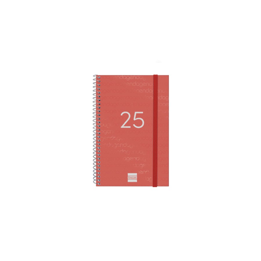 18295-AGENDA 2025 BASIC YEAR E5 117X181MM SEMANA VISTA HORIZONTAL ROJO FINOCAM 741443025