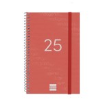 18295-AGENDA 2025 BASIC YEAR E5 117X181MM SEMANA VISTA HORIZONTAL ROJO FINOCAM 741443025