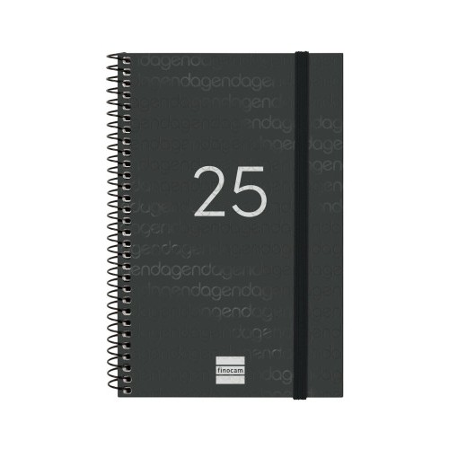 18297-AGENDA 2025 BASIC YEAR E5 117X181MM SEMANA VISTA HORIZONTAL NEGRO FINOCAM 741446025