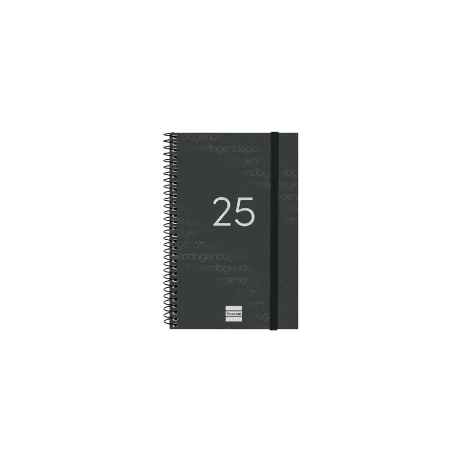 18297-AGENDA 2025 BASIC YEAR E5 117X181MM SEMANA VISTA HORIZONTAL NEGRO FINOCAM 741446025