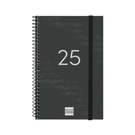 18297-AGENDA 2025 BASIC YEAR E5 117X181MM SEMANA VISTA HORIZONTAL NEGRO FINOCAM 741446025